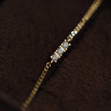 925 Silver Zircon Micro-inlaid Bracelet 18k Ins Minimalism Japanese Gift