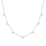 925 Silver Triple Zircons Necklaces for Women