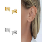 925 Silver Tiny Stud Earrings Zircon Snake Lightning Moon Star Butterfly Ear Stu