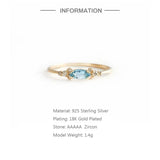 925 Silver Oval Zircon Rings Thin Stackable Wedding Anniversary