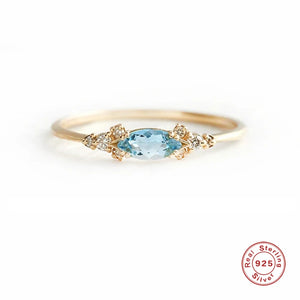 925 Silver Oval Zircon Rings Thin Stackable Wedding Anniversary