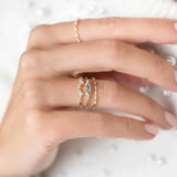 925 Silver Oval Zircon Rings Thin Stackable Wedding Anniversary