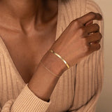 925 Silver Snake Chain Bracelet Women's Jewelry Gift 18K Plated Stackable