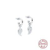 925 Silver Wing Drop Earrings Half Circle Dangle Party Jewelry Gift