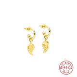 925 Silver Wing Drop Earrings Half Circle Dangle Party Jewelry Gift
