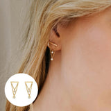 Sterling Silver Double Chain Tassel Zircon Dangle Earrings