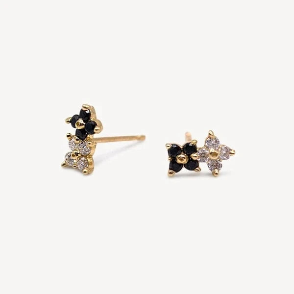 925 Silver Triple Water Drop Zircon Stud Earrings for Women