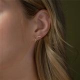 925 Silver Triple Water Drop Zircon Stud Earrings for Women
