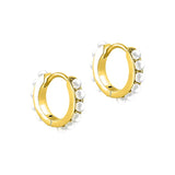 925 Silver Turquoise Hoop Earrings Cubic Zirconia Twist Circle Huggie Earrings