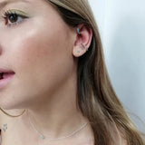 925 Silver Turquoise Zircon CZ Stud Earrings Colorful Crystal Circle Piercing