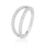 925 Silver Double Layer Zircon Orbital Cartilage Hoop Ear Cuff