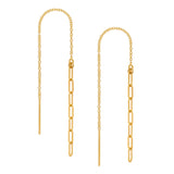 925 Silver Chain Splicing Dangle Earrings Rock Punk Threader Gift