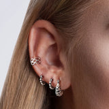 925 Silver Bohemian Beads Hoop Earrings Ethnic Style Huggie Earrings