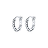 925 Silver Bohemian Beads Hoop Earrings Ethnic Style Huggie Earrings