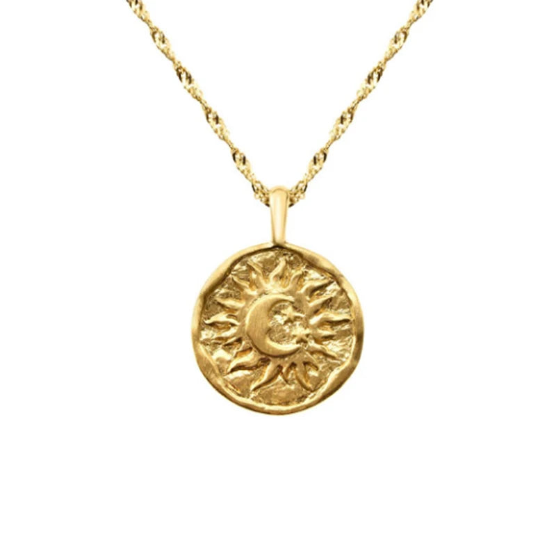 Moon Plated Charm Celestial Necklaces For Women Gift