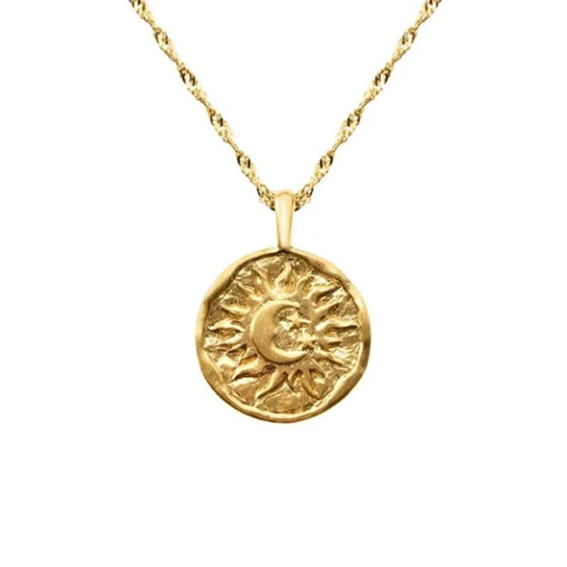 Moon Plated Charm Celestial Necklaces For Women Gift