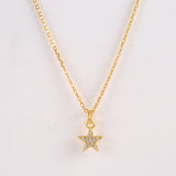 925 Silver Vintage Sunflower Pendant Necklaces Zircon Star Charm