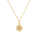 925 Silver Sunflower Pendant Zircon Star Charm Necklace