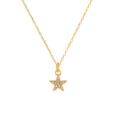 925 Silver Sunflower Pendant Zircon Star Charm Necklace