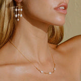 925 Silver Vintage Wave Pearl Necklace 18K Plated Choker