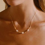 925 Silver Vintage Wave Pearl Necklace 18K Plated Choker