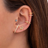 925 Silver CZ Flower Snake Stud Earrings Zircon Wing Ear Studs
