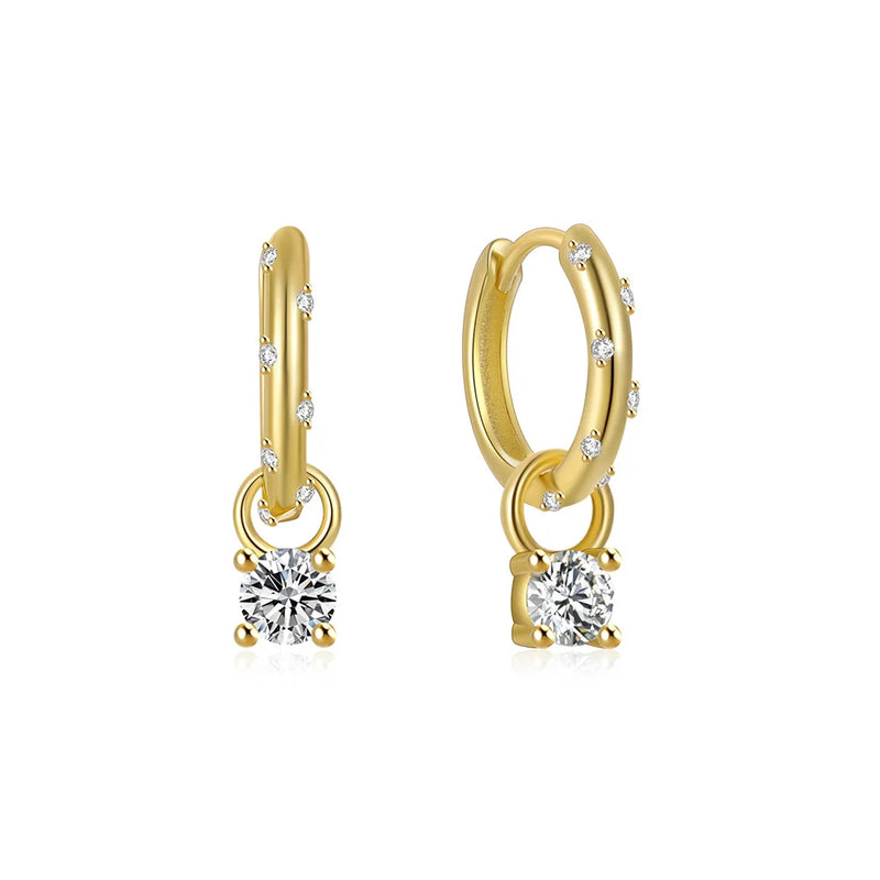 925 Silver Green CZ Zircon Pendant Earrings Sparkling Crystal Pave Circle