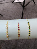 925 Silver Green Red Zircons Bracelets Stackable Summer Jewelry