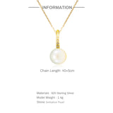 925 Silver Pearl Pendant Choker Necklace for Women