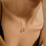 925 Silver CZ Heart Pendant Necklace For Women