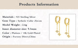 925 Silver Zircon Star Drop Earrings Double Chain Tassel Circle Dangles