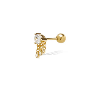 925 Silver Flower Piercing Stud Earrings For Women Zircon Set