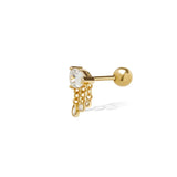925 Silver Flower Piercing Stud Earrings For Women Zircon Set