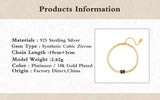 925 Silver Snake Chain Bracelet Green Purple Zircon Charm