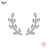 925 Silver Moon Star Stud Earrings Crystal Snake Ear Stud Party Jewelry