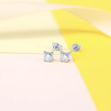 925 Silver Moon Star Stud Earrings Crystal Snake Ear Stud Party Jewelry