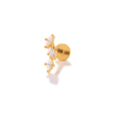 925 Silver Zircon Snake Moon Stud Earring