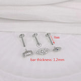 925 Silver Zircon Snake Moon Stud Earring