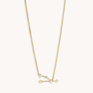 925 Silver Zodiac Constellation Pendant Necklace with Zircon Charm