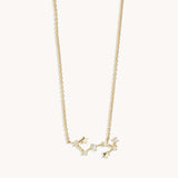 925 Silver Zodiac Constellation Pendant Necklace with Zircon Charm