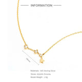 925 Silver Zodiac Constellation Pendant Necklace with Zircon Charm