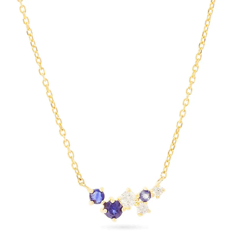 Colorful Zircon Moon Star Choker Necklace