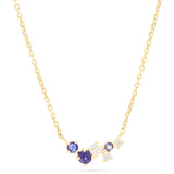 Colorful Zircon Moon Star Choker Necklace