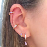 Classic Copper Earrings Set Colorful Zircons Flower Bee Chain 3/4 pcs Jewelry