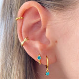 Classic Copper Earrings Set Colorful Zircons Flower Bee Chain 3/4 pcs Jewelry