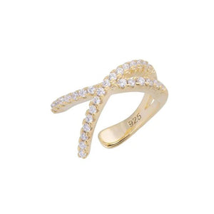 Sterling Silver CZ Ear Cuff Clip Earrings for Women
