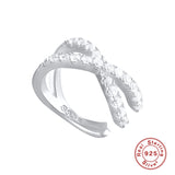 Sterling Silver CZ Ear Cuff Clip Earrings