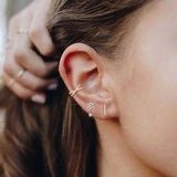 Sterling Silver CZ Ear Cuff Clip Earrings