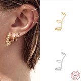 Sterling Silver CZ Ear Cuff Clip Earrings for Women