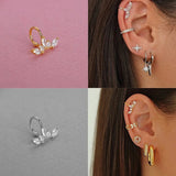 Sterling Silver CZ Ear Cuff Clip On Earrings
